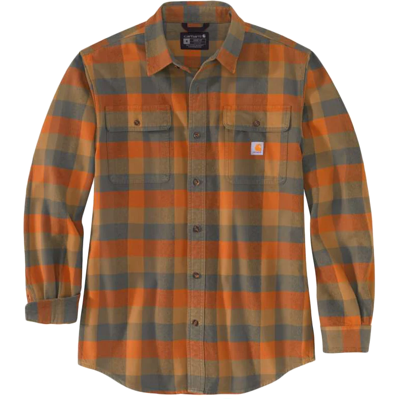Men's Loose Fit Heavyweight Flannel Long-Sleeve Plaid Shirt - Onhollan