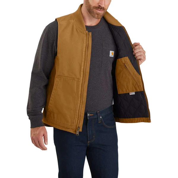 Men's Washed Duck Insulated Rib Collar Vest - Onhollan