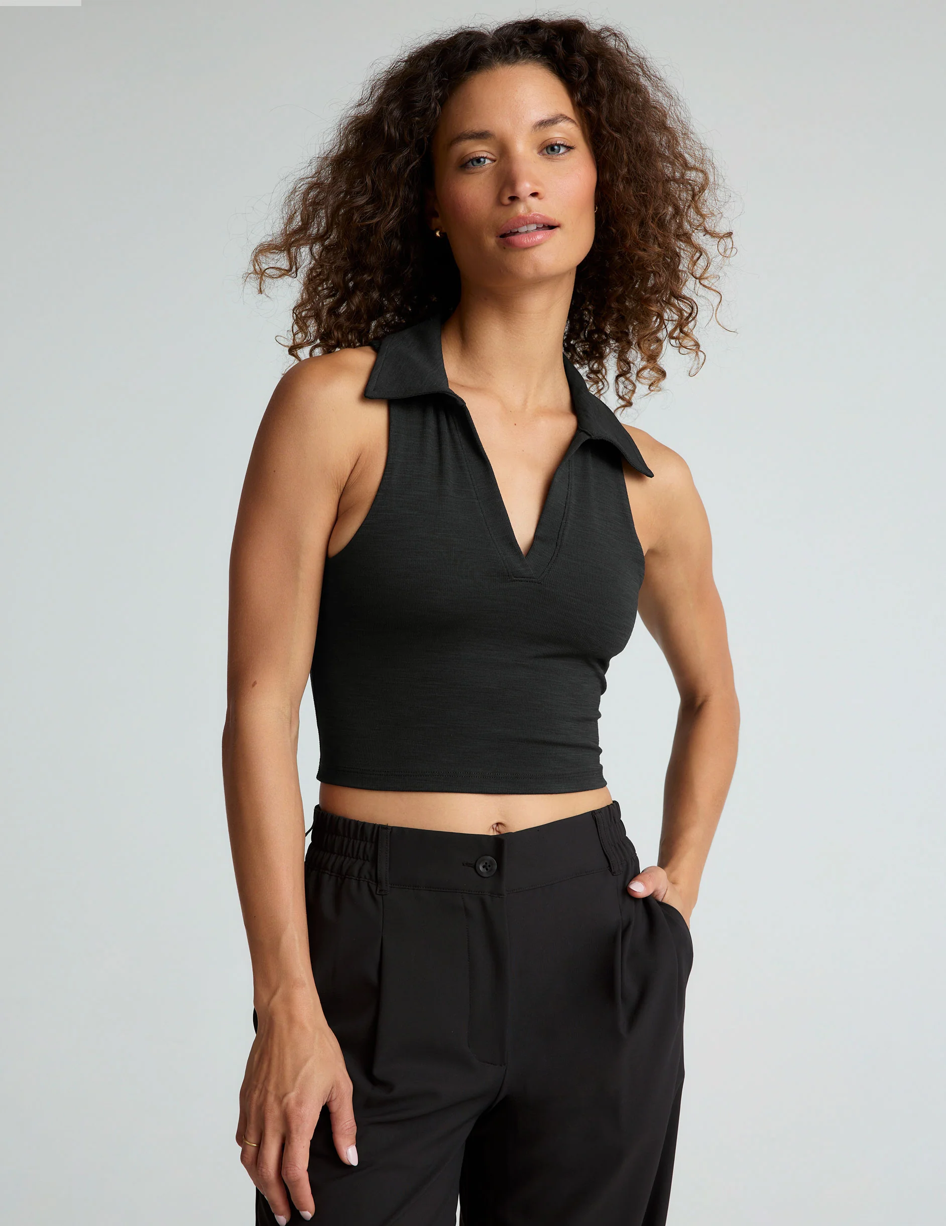 Heather Rib Prep Cropped Tank - Onhollan