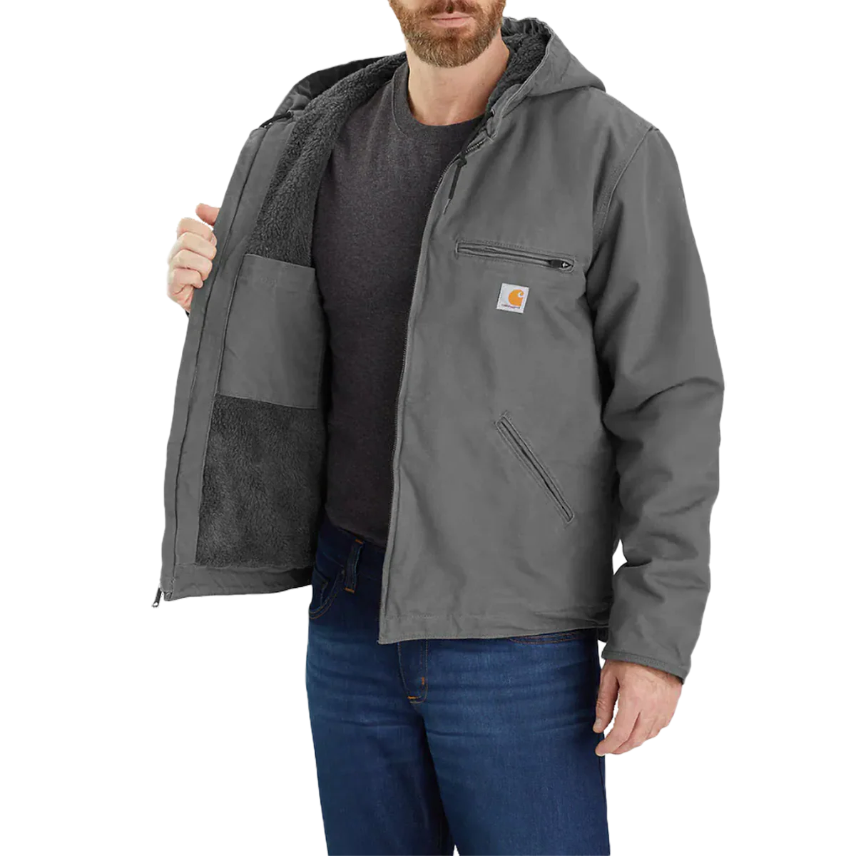 Men's Washed Duck Sherpa-Lined Jacket - Onhollan