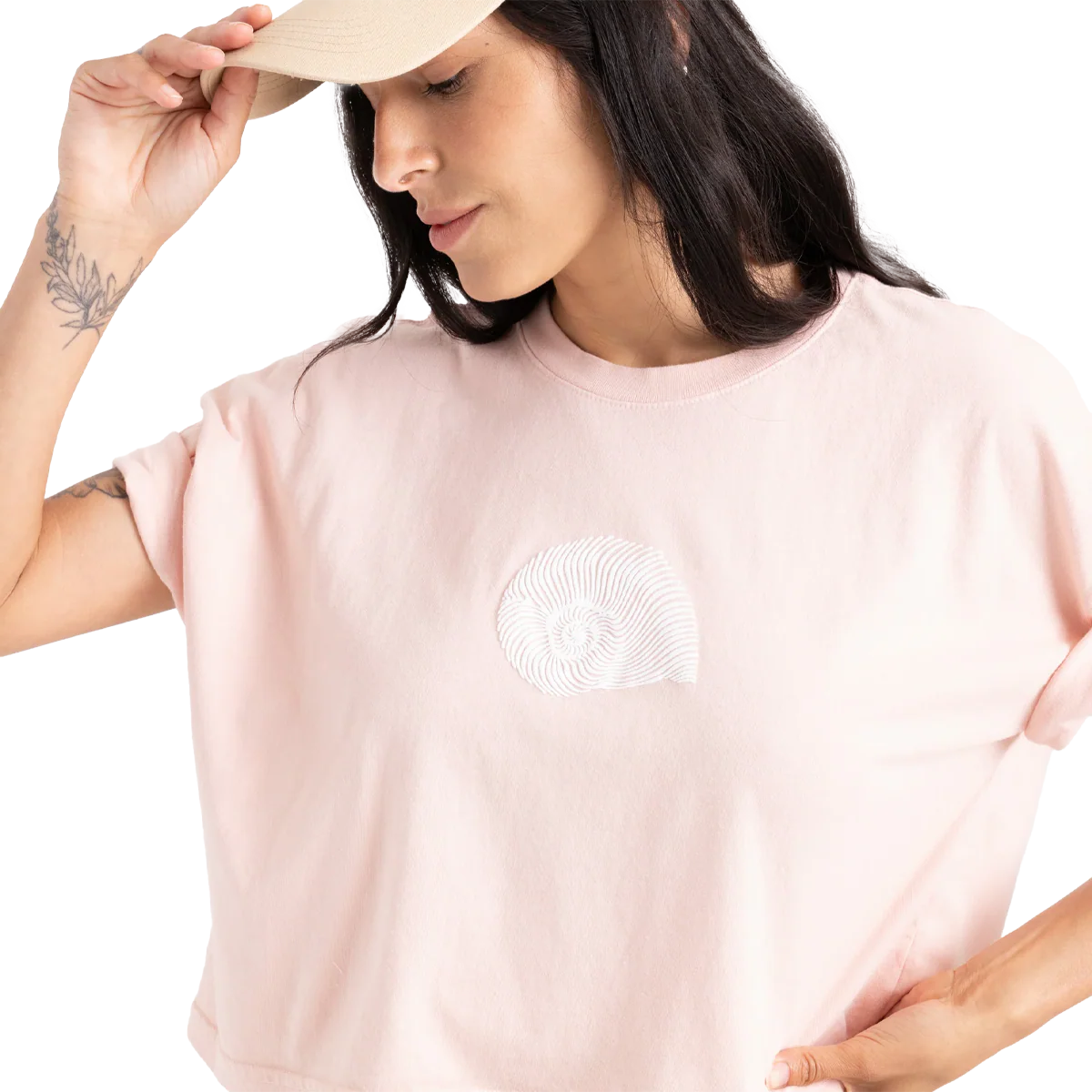 Women's Striped Shell Cropped Tee - Onhollan