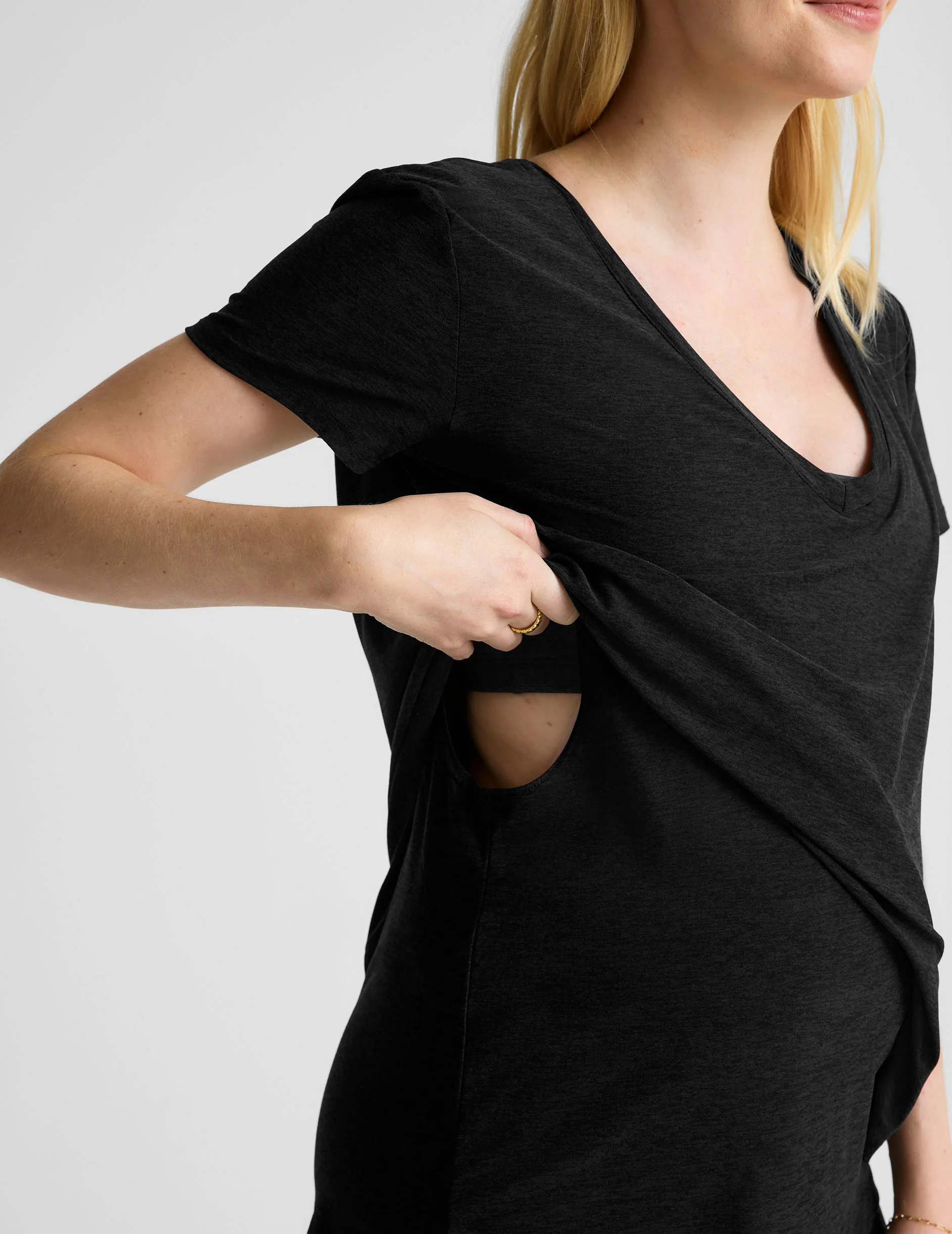 Featherweight Cozy Cover Maternity Nursing Tee - Onhollan