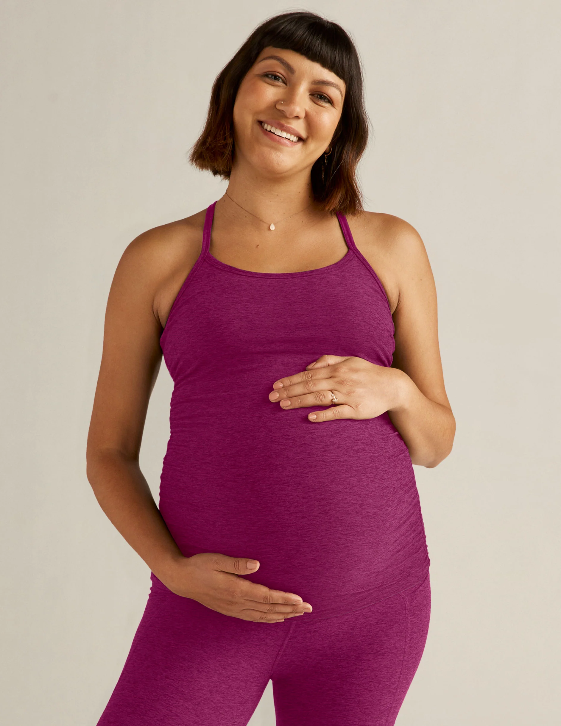 Spacedye Keep Your Cool Maternity Slim Racerback Tank - Onhollan